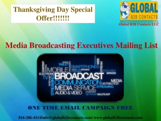 Media Broadcasting Executives Mailing List