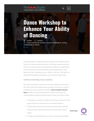 Dance Workshop to Enhance Your Ability of Dancing