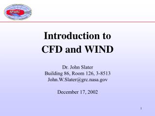 Introduction to CFD and WIND
