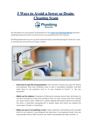 Plumbing Companies and Contractors in Etobicoke