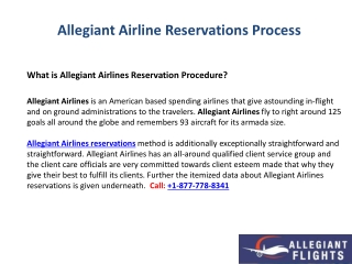 Allegiant Airline Reservations Process