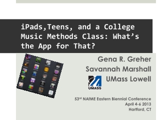 iPads,Teens , and a College Music Methods Class : What’s the App for That ?