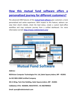 How this mutual fund software offers a personalized journey for different customers?