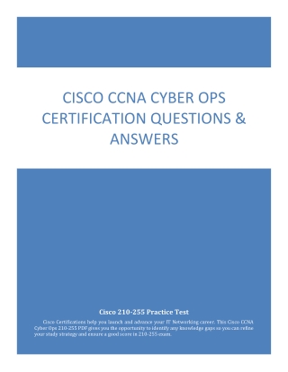 [PDF] Latest Cisco CCNA Cyber Ops Certification Questions & Answers