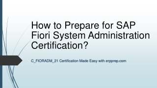 SAP Fiori System Administration Certification: Questions Answers and Study Tips