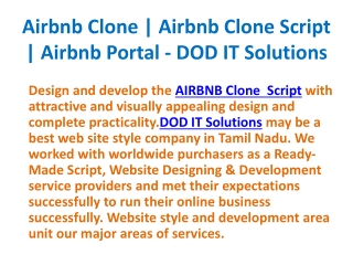 Airbnb Clone | Airbnb Clone Script | DOD IT Solutions