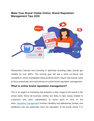 Make Your Brand Visible Online: Brand Reputation Management Tips 2020