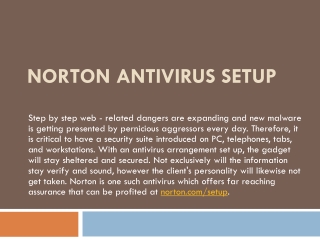 ANTIVIRUS PRODUCT DOWNLOAD SETUP NORTON