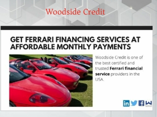 Get the Best Ferrari Financing Services at Woodside Credit