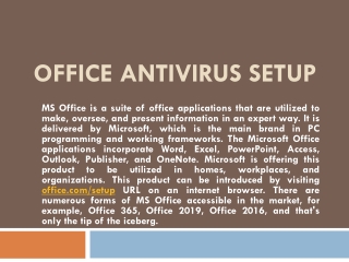 Antivirus Office Product Key | Office.com/setup