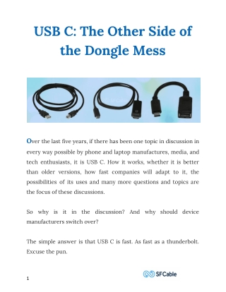 USB C: The Other Side of the Dongle Mess