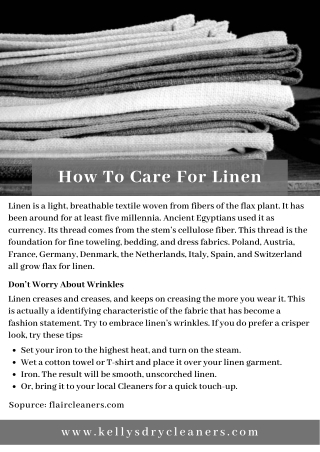 How To Care For Linen