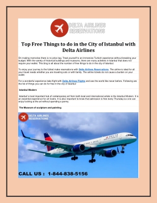 Top Free Things to do in the City of Istanbul with Delta Airlines