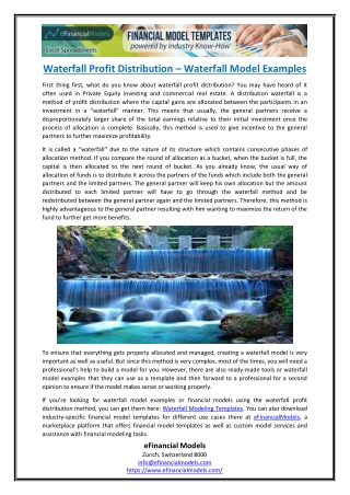 Waterfall Profit Distribution – Waterfall Model Examples