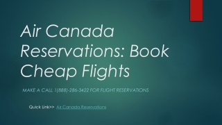 Air Canada Reservations