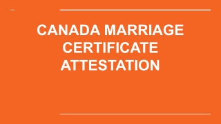 Canada marriage certificate attestation