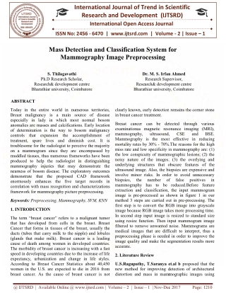 Mass Detection and Classification System for Mammography Image Preprocessing