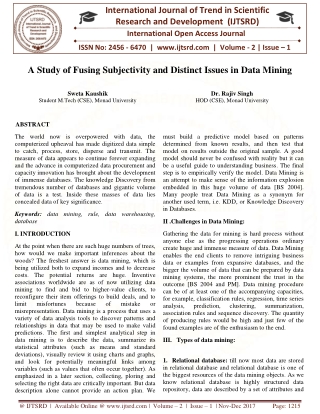 A Study of Fusing Subjectivity and Distinct Issues in Data Mining