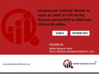 Intravascular Catheter Market to reach at CAGR of 9.3% during forecast period 2019 to 2024 with USD 4,318 million