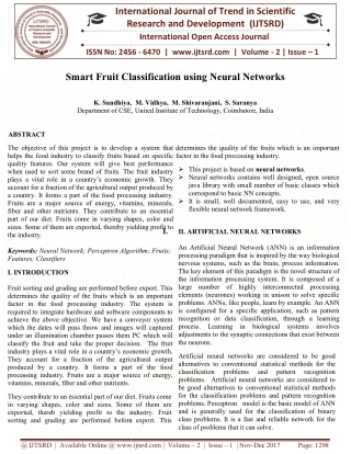 Smart Fruit Classification using Neural Networks