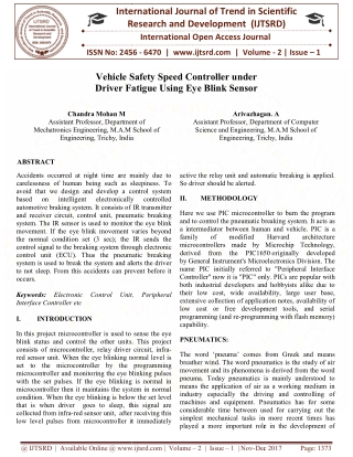 Vehicle Safety Speed Controller under Driver Fatigue Using Eye Blink Sensor