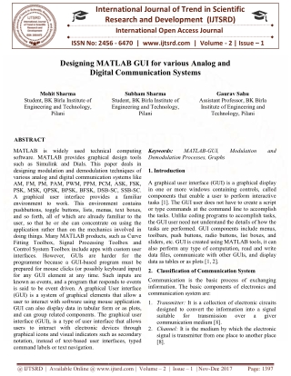 Designing MATLAB GUI for various Analog and Digital Communication Systems