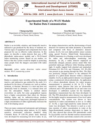 Experimental Study of a Wi Fi Module for Radon Data Communication