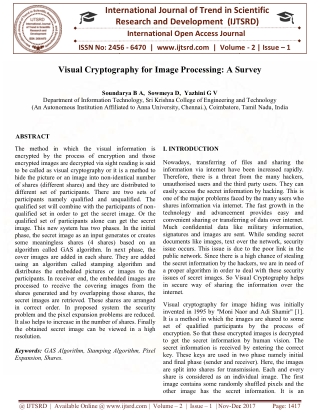 Visual Cryptography for Image Processing A Survey