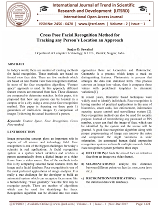 Cross Pose Facial Recognition Method for Tracking any Person's Location an Approach