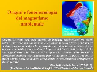 Origini e fenomenologia del magnetismo ambientale