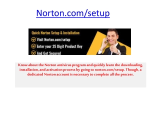 Norton.com/Setup - Steps to install norton product