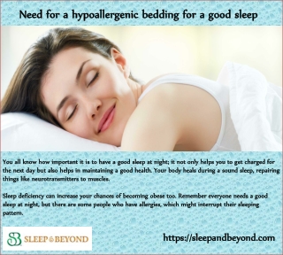 Need for a hypoallergenic bedding for a good sleep