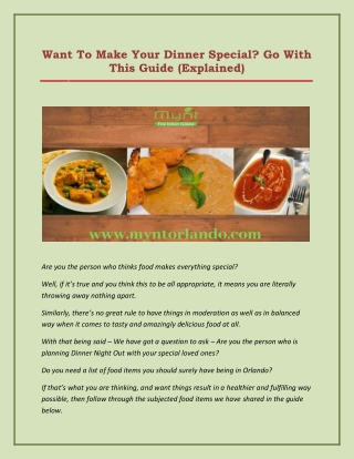 Want To Make Your Dinner Special? Go With This Guide (Explained)