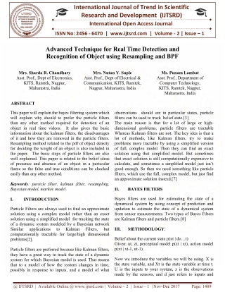 Advanced Technique for Real Time Detection and Recognition of Object using Resampling and BPF