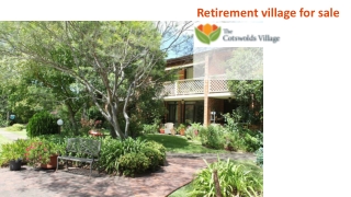 Retirement village for sale