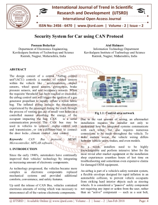 Security System for Car using CAN Protocol