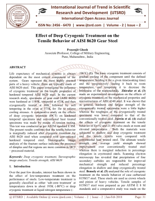 Effect of Deep Cryogenic Treatment on the Tensile Behavior of AISI 8620 Gear Steel