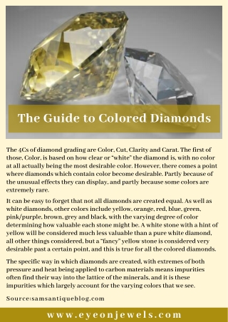 The Guide to Colored Diamonds