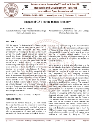 Impact of GST on the Indian Economy