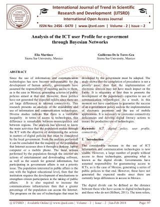 Analysis of the ICT user Profile for e goverment through Bayesian Networks