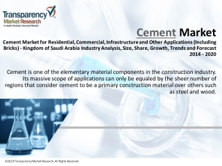 Cement Market for Residential, Commercial, Infrastructure and Other Applications (Including Bricks) - Kingdom of Saudi A