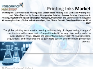 Printing Inks (Solvent-based Printing Inks, Water-based Printing Inks, Oil-based Printing Inks and Others) Market by Pro