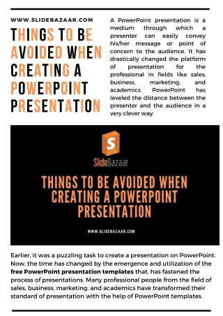 Things To Be Avoided When Creating a PowerPoint Presentation