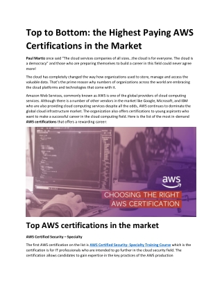 Importance of AWS Certifications in the Market