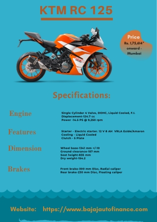 KTM RC 125 - Price, Mileage & Other Specifications