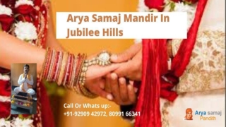 AryaSamaj Mandir in Jubilee Hills