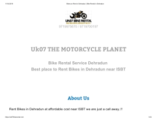 Bikes on rent in Dehradun