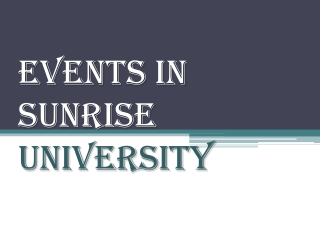 Events In Sunrise University
