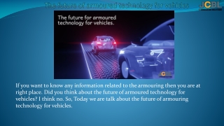 The future of armoured technology for vehicles