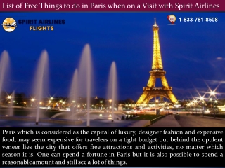 List of Free Things to do in Paris when on a Visit with Spirit Airlines